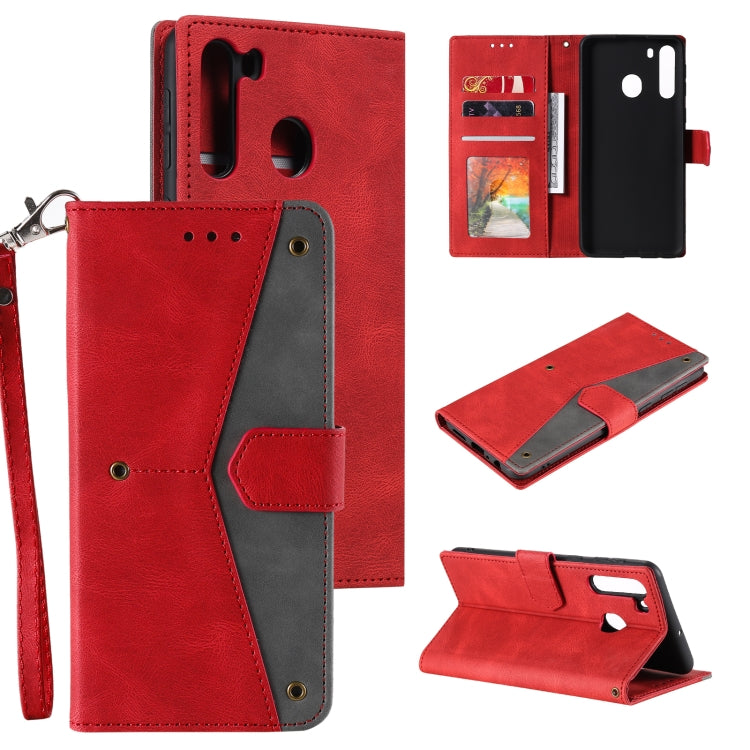 For Samsung Galaxy A21 Stitching Calf Texture Horizontal Flip Leather Case with Holder & Card Slots & Wallet