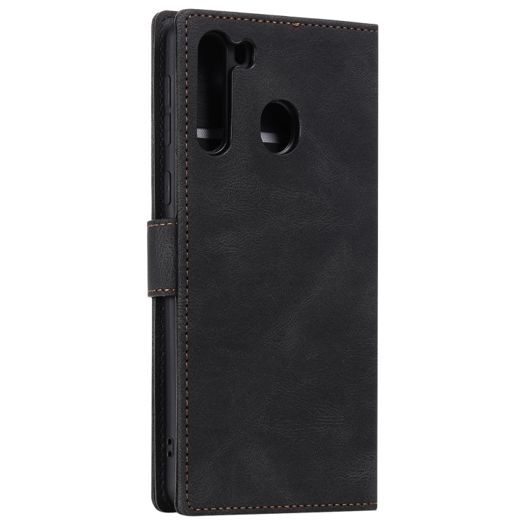 For Samsung Galaxy A21 Stitching Calf Texture Horizontal Flip Leather Case with Holder & Card Slots & Wallet