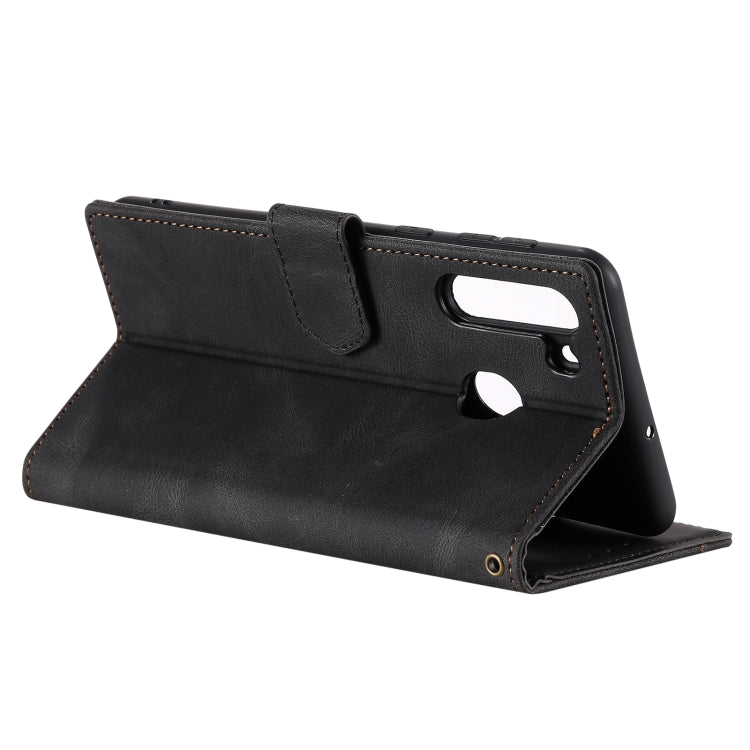 For Samsung Galaxy A21 Stitching Calf Texture Horizontal Flip Leather Case with Holder & Card Slots & Wallet