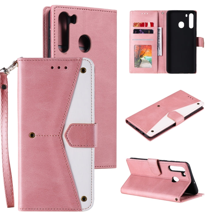 For Samsung Galaxy A21 Stitching Calf Texture Horizontal Flip Leather Case with Holder & Card Slots & Wallet