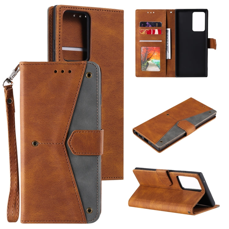 For Samsung Galaxy Note20 Ultra Stitching Calf Texture Horizontal Flip Leather Case with Holder & Card Slots & Wallet