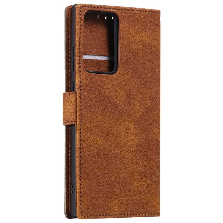 For Samsung Galaxy Note20 Ultra Stitching Calf Texture Horizontal Flip Leather Case with Holder & Card Slots & Wallet