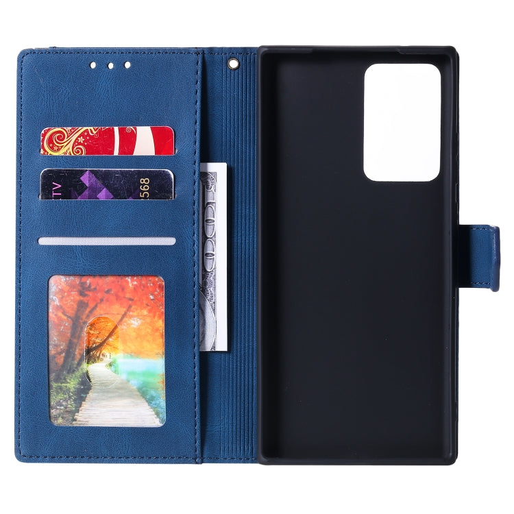 For Samsung Galaxy Note20 Ultra Stitching Calf Texture Horizontal Flip Leather Case with Holder & Card Slots & Wallet