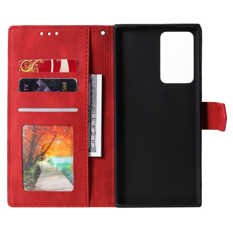 For Samsung Galaxy Note20 Ultra Stitching Calf Texture Horizontal Flip Leather Case with Holder & Card Slots & Wallet