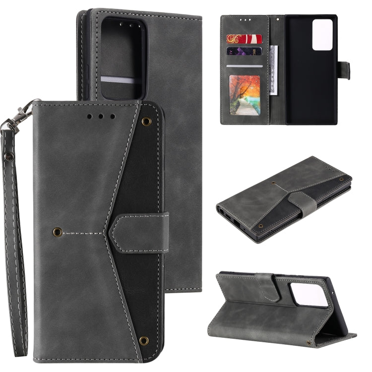 For Samsung Galaxy Note20 Ultra Stitching Calf Texture Horizontal Flip Leather Case with Holder & Card Slots & Wallet