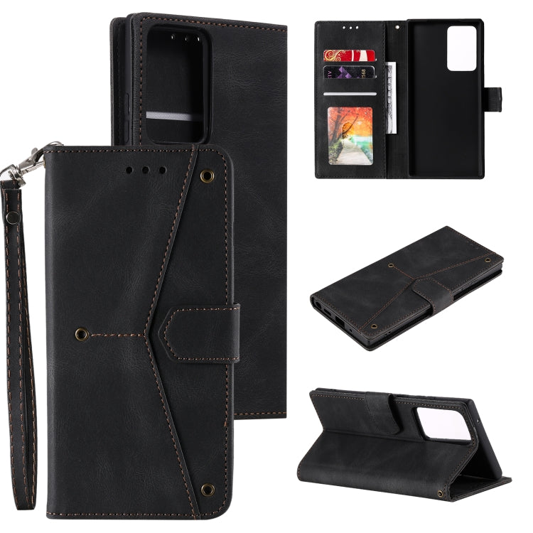 For Samsung Galaxy Note20 Ultra Stitching Calf Texture Horizontal Flip Leather Case with Holder & Card Slots & Wallet