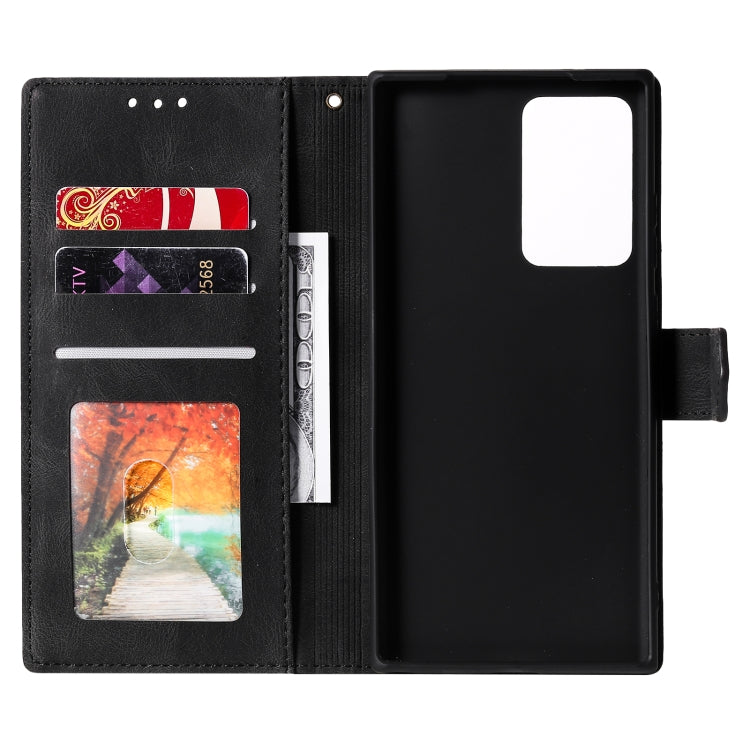 For Samsung Galaxy Note20 Ultra Stitching Calf Texture Horizontal Flip Leather Case with Holder & Card Slots & Wallet
