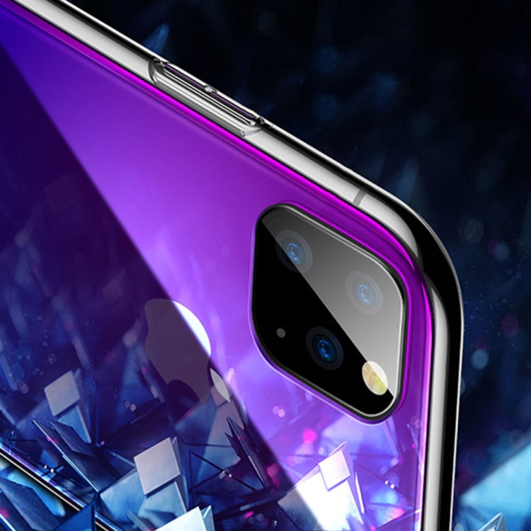 For iPhone 11 CAFELE Color Transparent Series Silicone Edge + Glass Back Plate Anti-scratch Anti-fingerprint Gradient Phone Protective Case