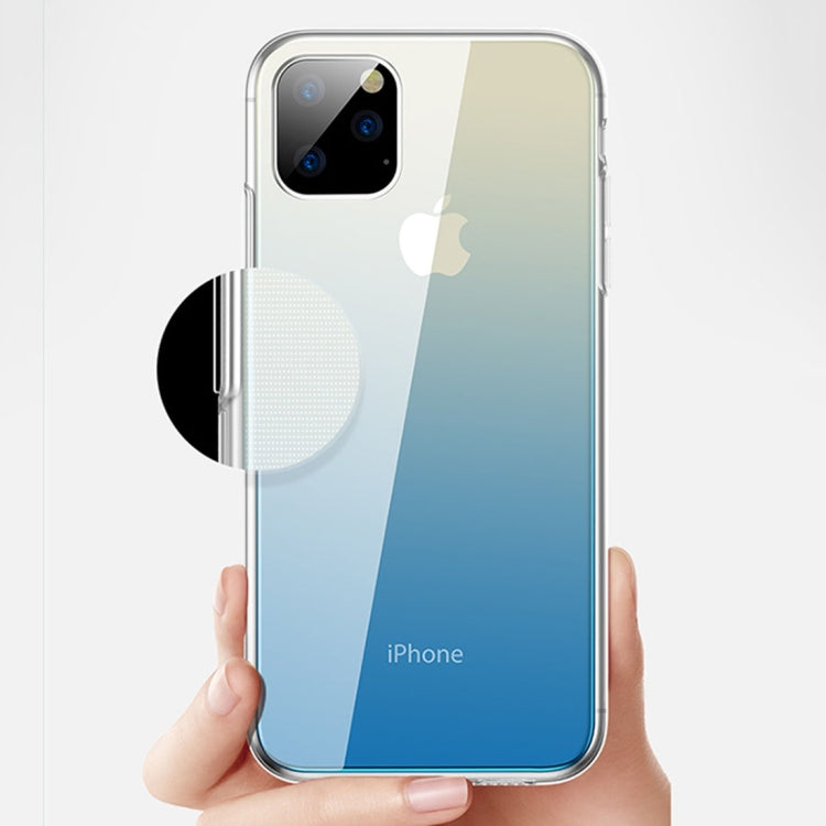 For iPhone 11 CAFELE Color Transparent Series Silicone Edge + Glass Back Plate Anti-scratch Anti-fingerprint Gradient Phone Protective Case