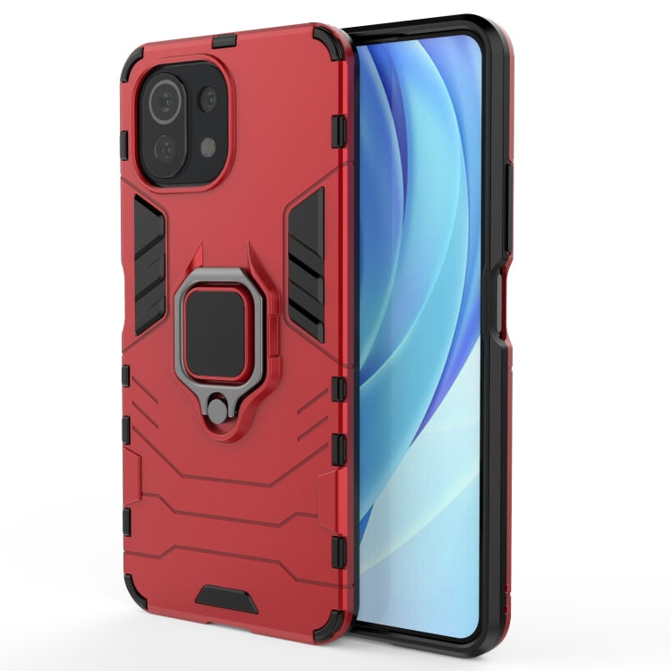 For Xiaomi Mi 11 Lite Shockproof PC + TPU Protective Case with Magnetic Ring Holder