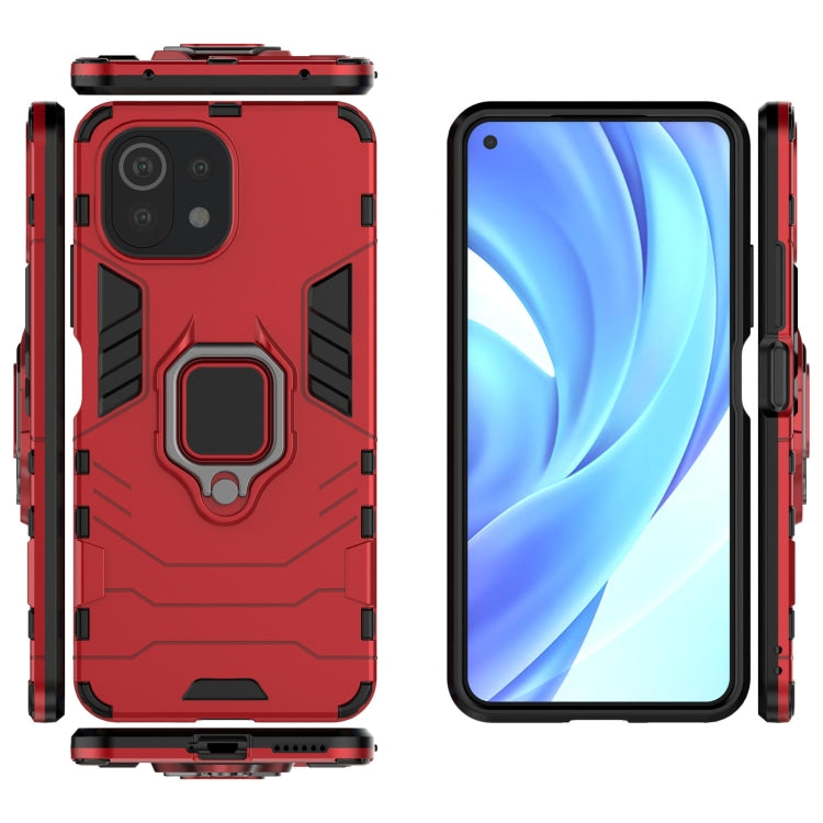 For Xiaomi Mi 11 Lite Shockproof PC + TPU Protective Case with Magnetic Ring Holder