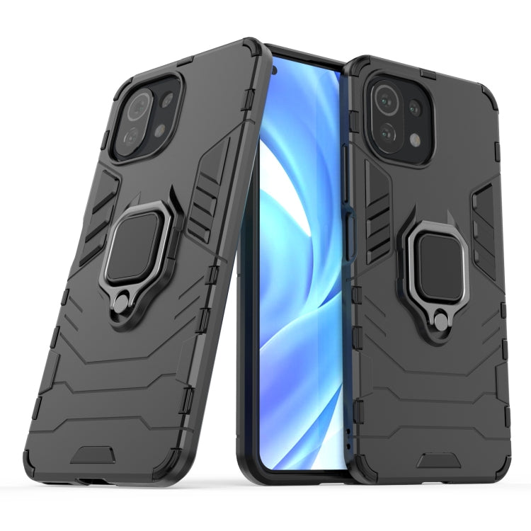 For Xiaomi Mi 11 Lite Shockproof PC + TPU Protective Case with Magnetic Ring Holder