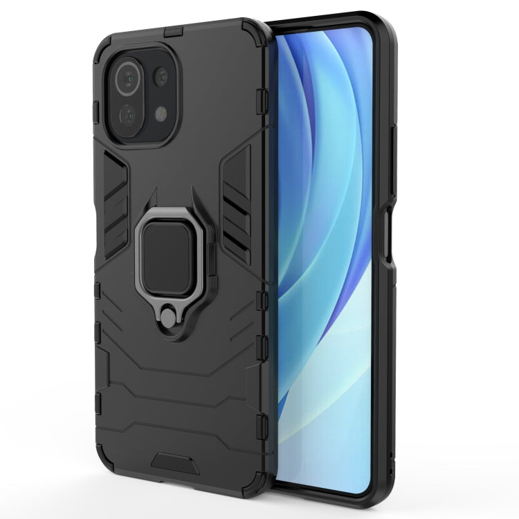 For Xiaomi Mi 11 Lite Shockproof PC + TPU Protective Case with Magnetic Ring Holder