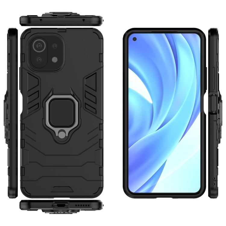 For Xiaomi Mi 11 Lite Shockproof PC + TPU Protective Case with Magnetic Ring Holder