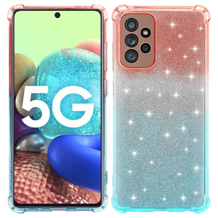 For Samsung Galaxy A72 5G / 4G Gradient Glitter Powder Shockproof TPU Protective Case