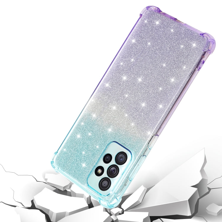 For Samsung Galaxy A72 5G / 4G Gradient Glitter Powder Shockproof TPU Protective Case