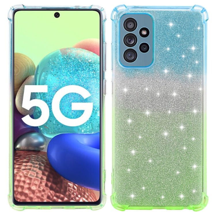 For Samsung Galaxy A72 5G / 4G Gradient Glitter Powder Shockproof TPU Protective Case