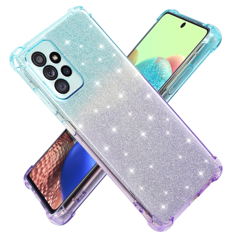 For Samsung Galaxy A72 5G / 4G Gradient Glitter Powder Shockproof TPU Protective Case