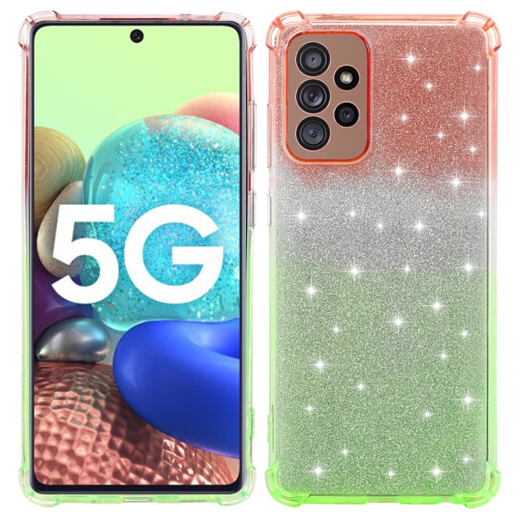 For Samsung Galaxy A72 5G / 4G Gradient Glitter Powder Shockproof TPU Protective Case