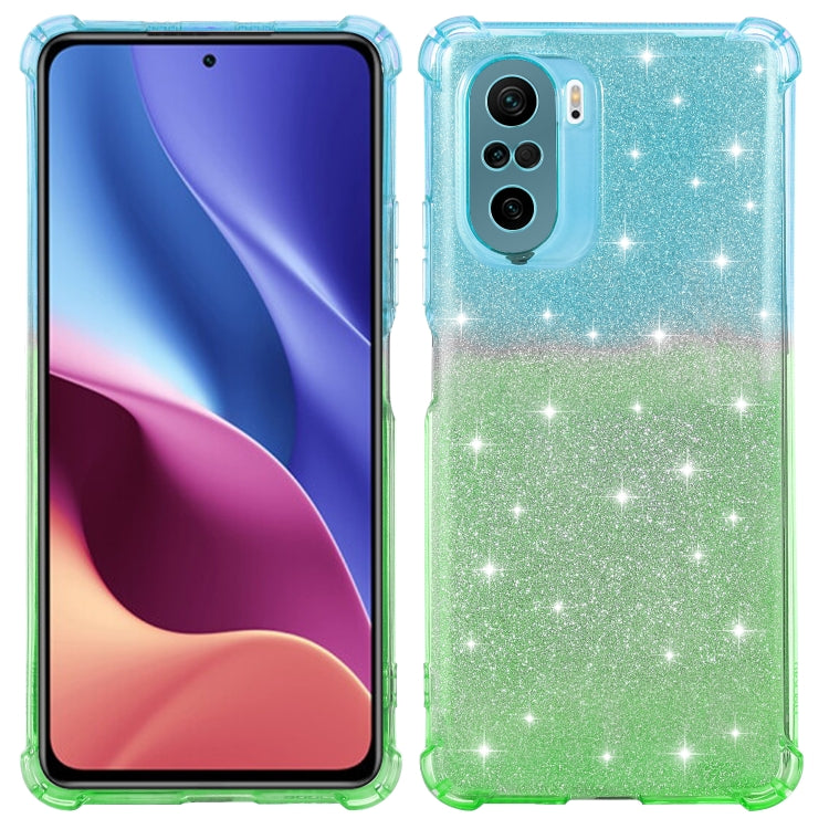 For Xiaomi Redmi K40 Gradient Glitter Powder Shockproof TPU Protective Case
