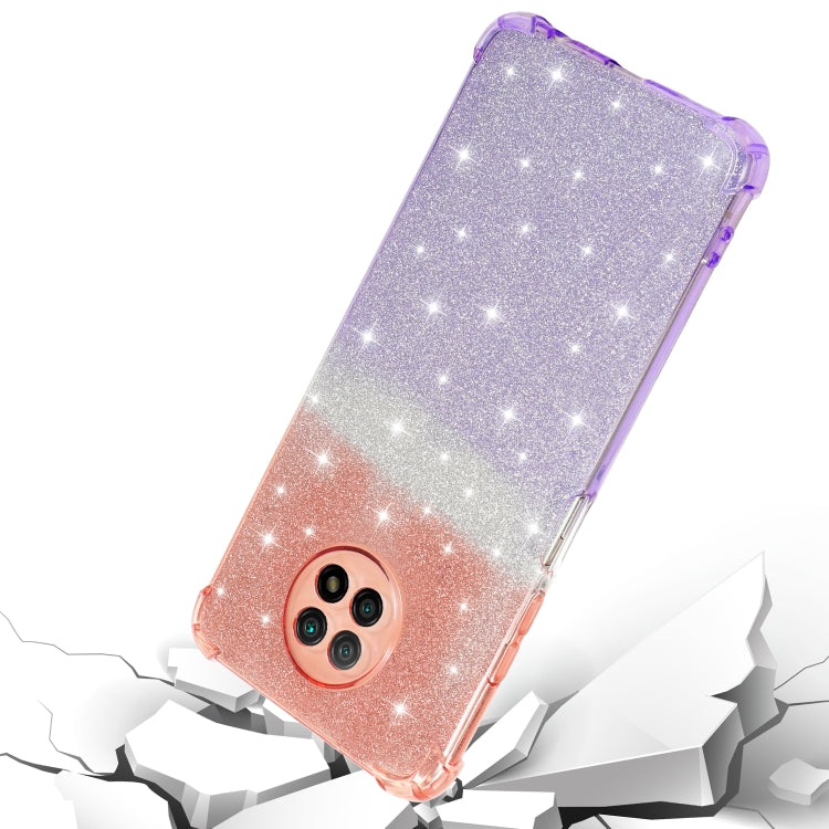 For Xiaomi Redmi Note 9 5G Gradient Glitter Powder Shockproof TPU Protective Case