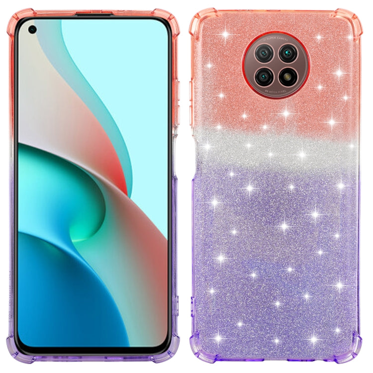 For OPPO F17 Pro Gradient Glitter Powder Shockproof TPU Protective Case