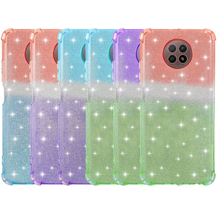 For OPPO F17 Pro Gradient Glitter Powder Shockproof TPU Protective Case