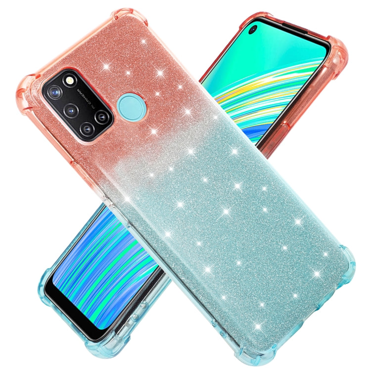 For Realme C17 Gradient Glitter Powder Shockproof TPU Protective Case