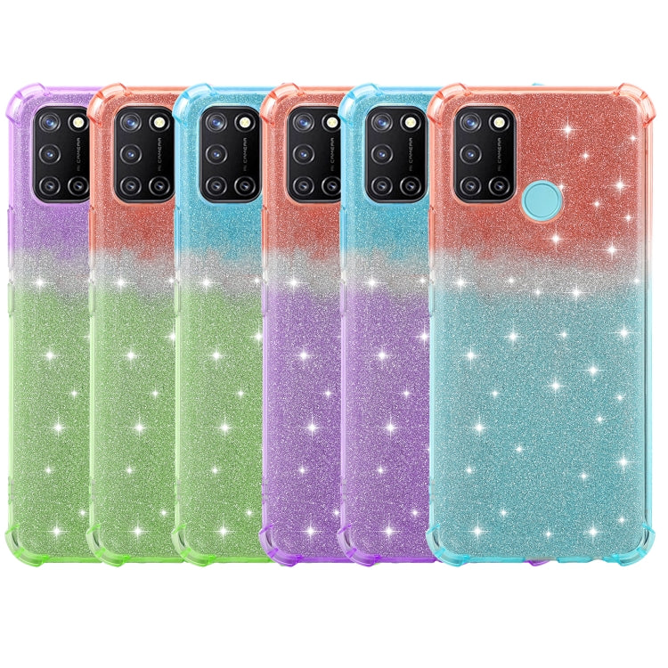For Realme C17 Gradient Glitter Powder Shockproof TPU Protective Case
