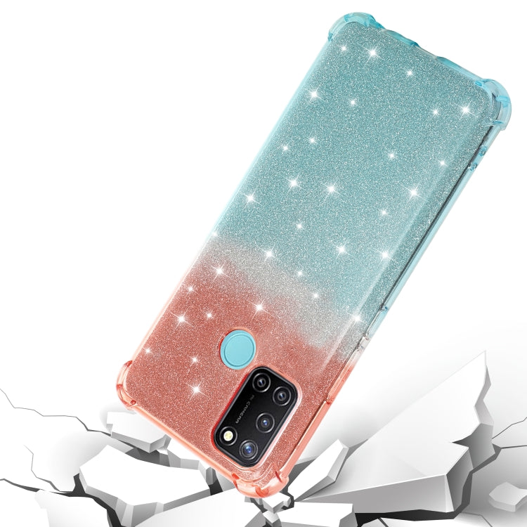 For Realme C17 Gradient Glitter Powder Shockproof TPU Protective Case