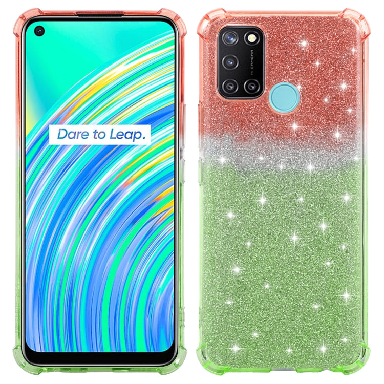 For Realme C17 Gradient Glitter Powder Shockproof TPU Protective Case