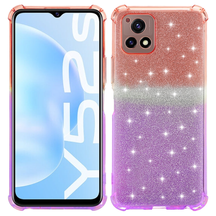For vivo Y52s 5G Gradient Glitter Powder Shockproof TPU Protective Case