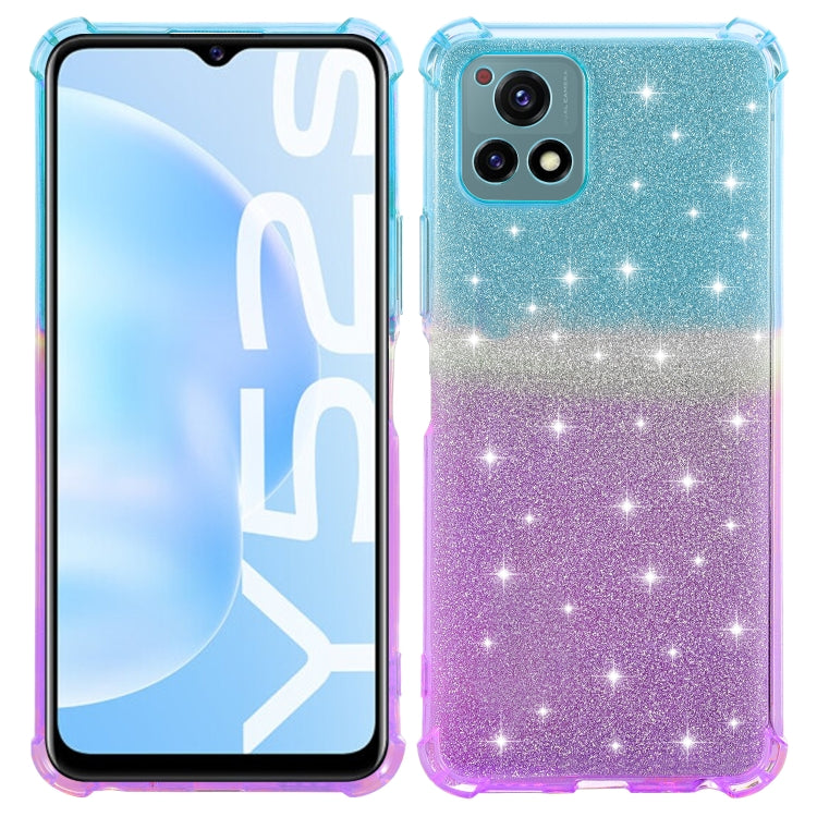 For vivo Y52s 5G Gradient Glitter Powder Shockproof TPU Protective Case