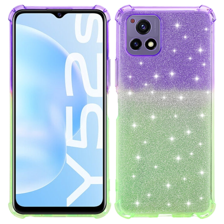 For vivo Y52s 5G Gradient Glitter Powder Shockproof TPU Protective Case