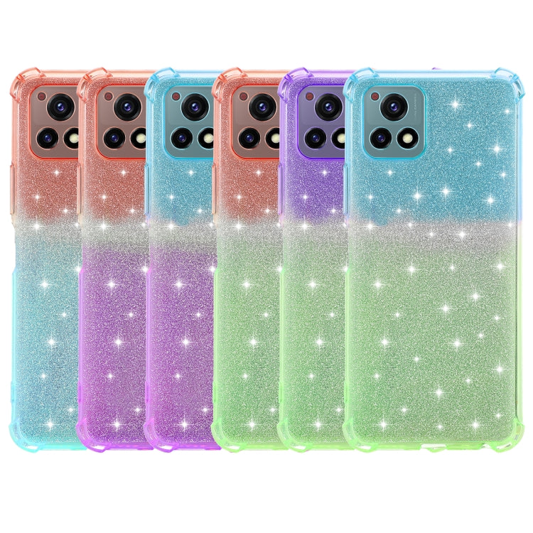 For vivo Y52s 5G Gradient Glitter Powder Shockproof TPU Protective Case