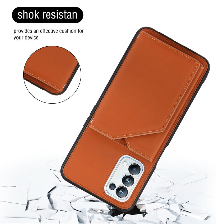 For OPPO A93 5G Skin Feel PU + TPU + PC Back Cover Shockproof Case with Card Slots & Holder & Photo Frame