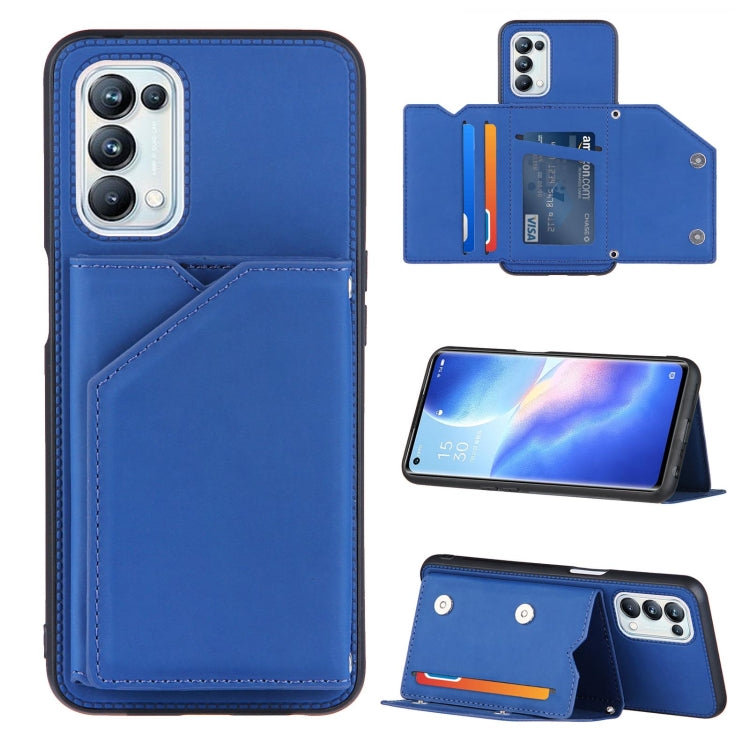 For OPPO A93 5G Skin Feel PU + TPU + PC Back Cover Shockproof Case with Card Slots & Holder & Photo Frame