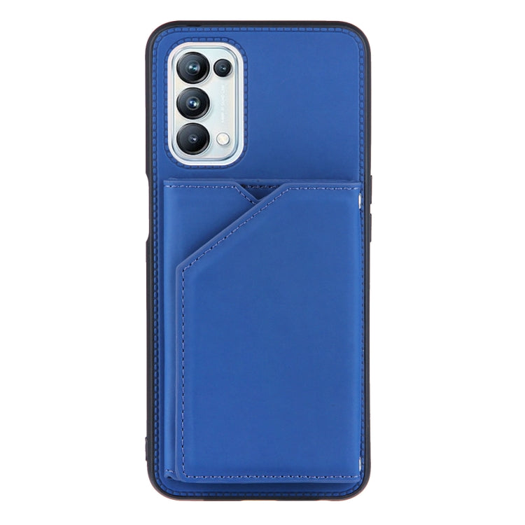 For OPPO A93 5G Skin Feel PU + TPU + PC Back Cover Shockproof Case with Card Slots & Holder & Photo Frame