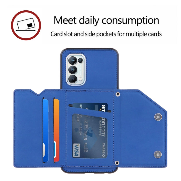 For OPPO A93 5G Skin Feel PU + TPU + PC Back Cover Shockproof Case with Card Slots & Holder & Photo Frame