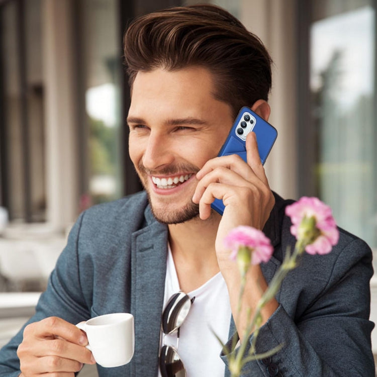 For OPPO A93 5G Skin Feel PU + TPU + PC Back Cover Shockproof Case with Card Slots & Holder & Photo Frame