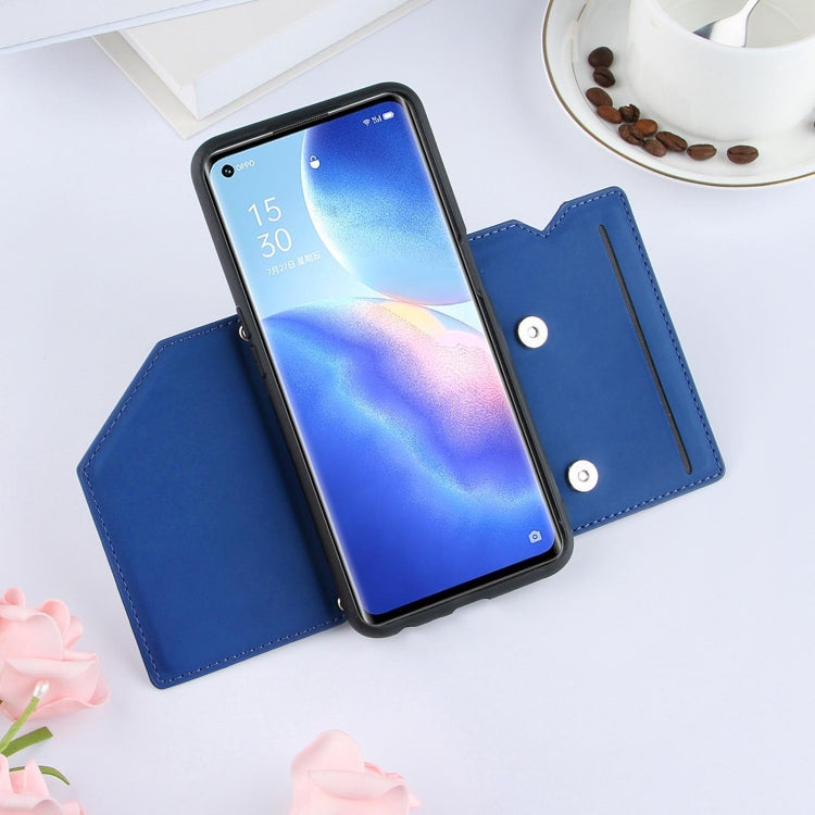 For OPPO A93 5G Skin Feel PU + TPU + PC Back Cover Shockproof Case with Card Slots & Holder & Photo Frame