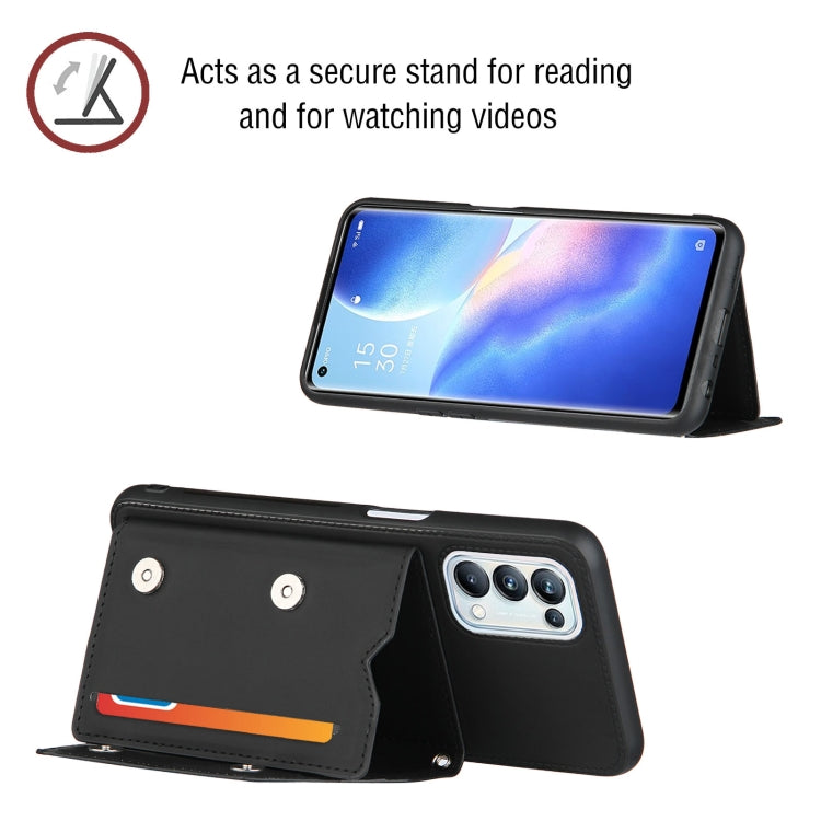 For OPPO A93 5G Skin Feel PU + TPU + PC Back Cover Shockproof Case with Card Slots & Holder & Photo Frame