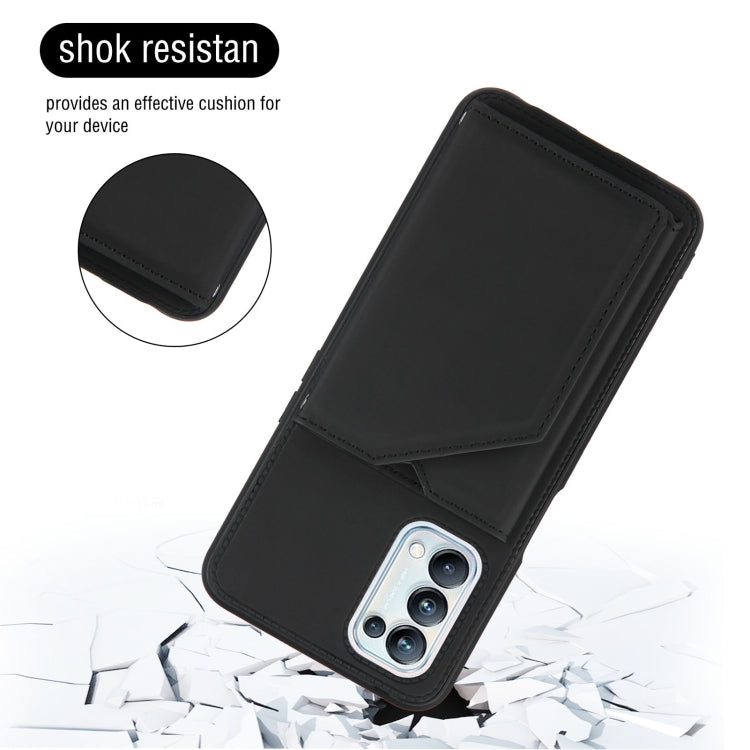 For OPPO A93 5G Skin Feel PU + TPU + PC Back Cover Shockproof Case with Card Slots & Holder & Photo Frame