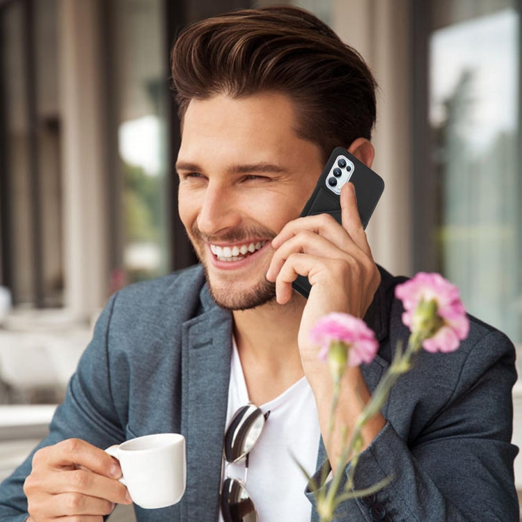 For OPPO A93 5G Skin Feel PU + TPU + PC Back Cover Shockproof Case with Card Slots & Holder & Photo Frame