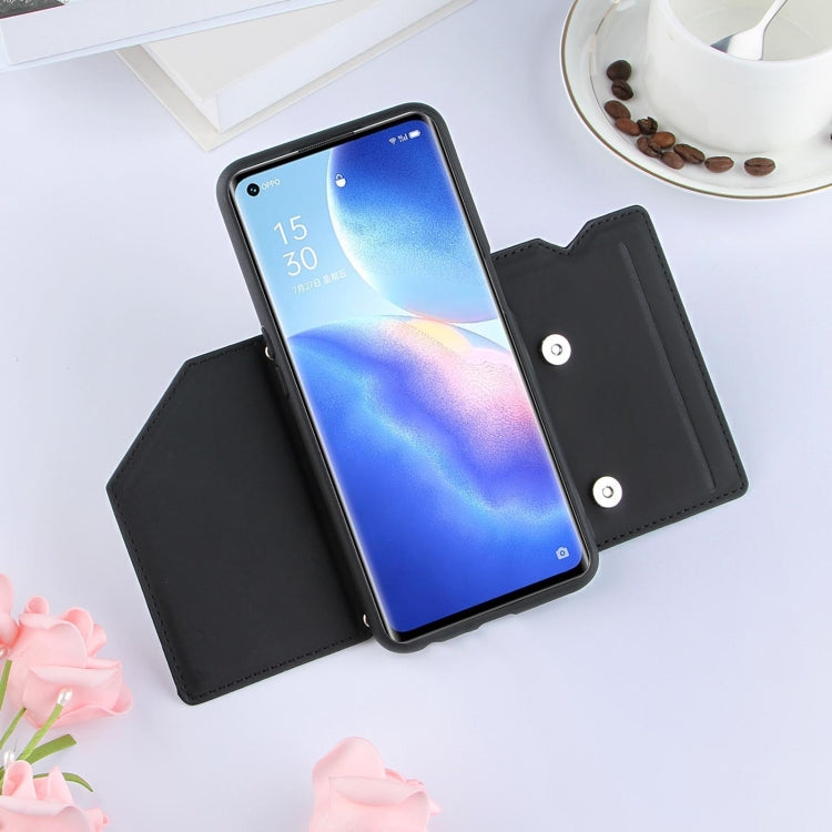 For OPPO A93 5G Skin Feel PU + TPU + PC Back Cover Shockproof Case with Card Slots & Holder & Photo Frame