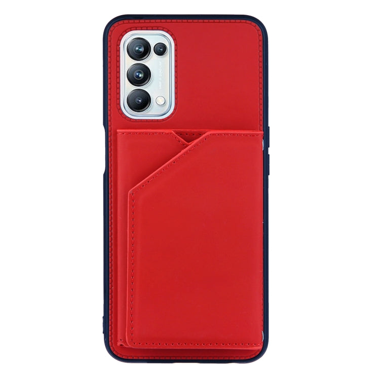 For OPPO A93 5G Skin Feel PU + TPU + PC Back Cover Shockproof Case with Card Slots & Holder & Photo Frame