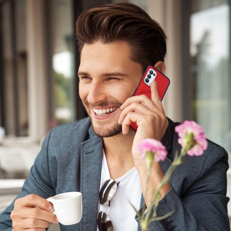 For OPPO A93 5G Skin Feel PU + TPU + PC Back Cover Shockproof Case with Card Slots & Holder & Photo Frame