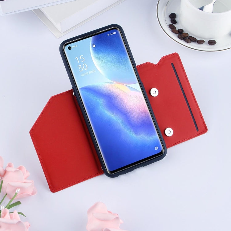 For OPPO A93 5G Skin Feel PU + TPU + PC Back Cover Shockproof Case with Card Slots & Holder & Photo Frame