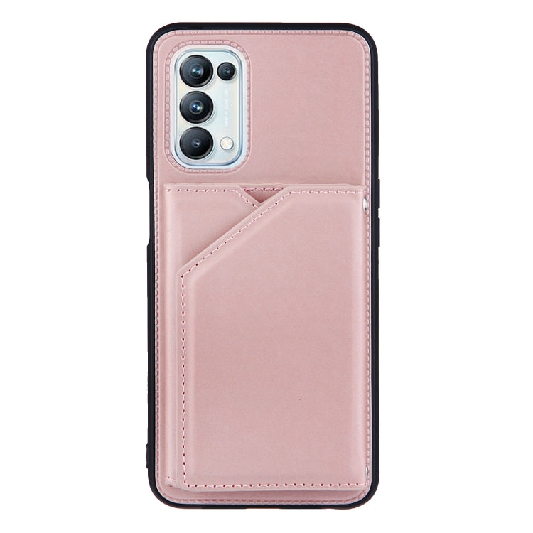 For OPPO A93 5G Skin Feel PU + TPU + PC Back Cover Shockproof Case with Card Slots & Holder & Photo Frame