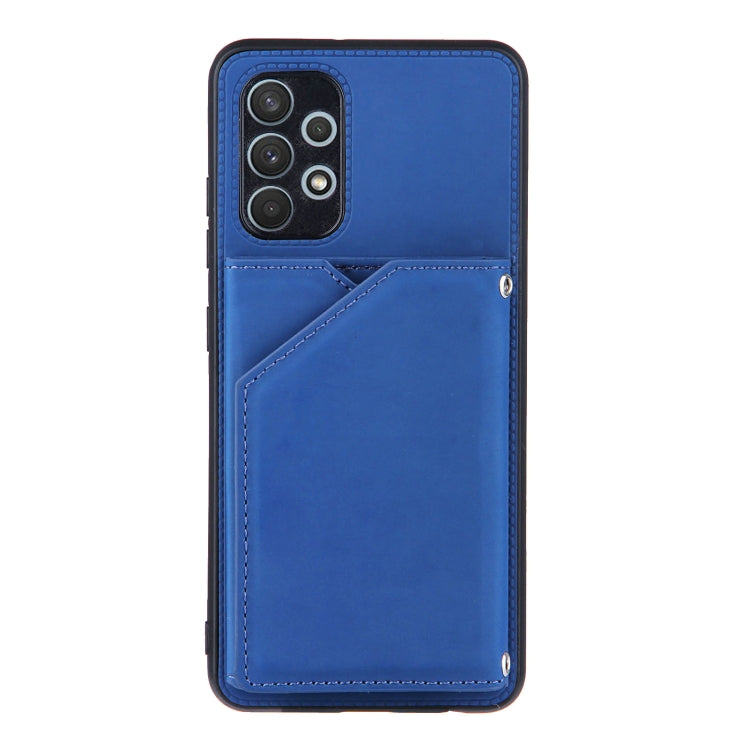 For Samsung Galaxy A32 4G (EU Version) Skin Feel PU + TPU + PC Back Cover Shockproof Case with Card Slots & Holder & Photo Frame